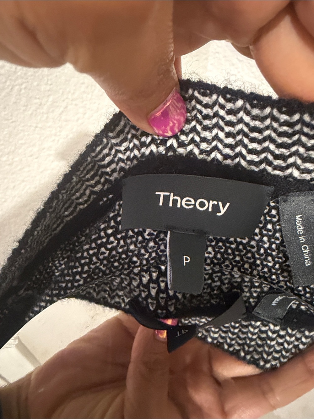 Theory 100% Cashmere Textured Marled Crewneck SweaterClassic Mid Length - Picture 6 of 7